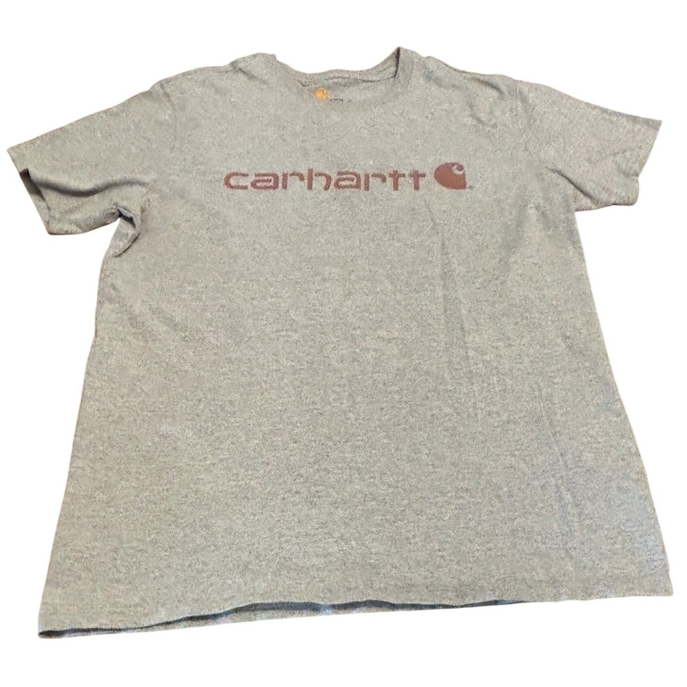 Carhartt Boys Heather Gray Graphic Logo Short Sleeve T-Shirt Size L 12/14 103592